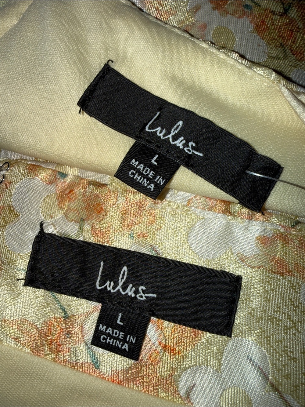 Lulus Time to Bloom Yellow Floral Jacquard Two-Piece Set NWT Size Large - Picture 2 of 9